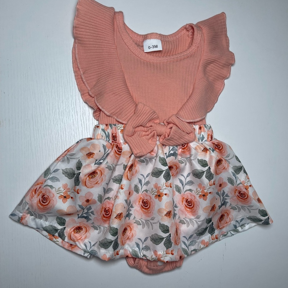 SHEIN Floral Peach Baby Dress